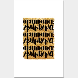 Abundance in Gold Glitter Posters and Art